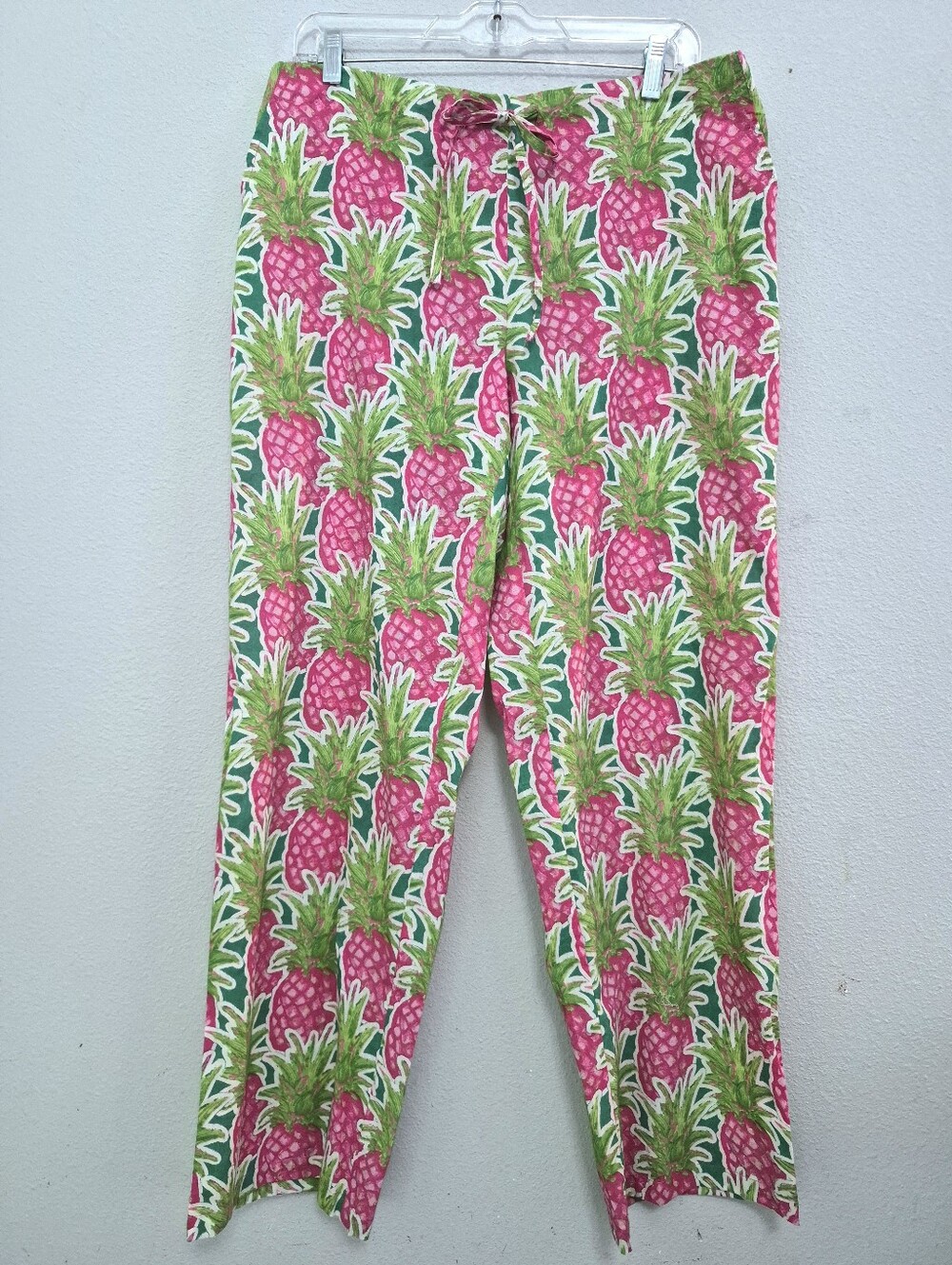Mahogany Cotton Pink Pineapple All Over Vibrant Fun Print Pajama Pants Medium
